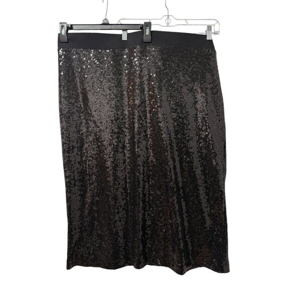 Torrid 4 (4X) Black Sequin Sparkle Holiday Cocktail Christmas Party Midi Skirt - Picture 4 of 5